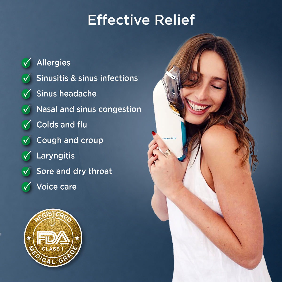 Mypurmist® 2 Ultrapure Handheld Steam Inhaler® PLUS Handsfree Strap