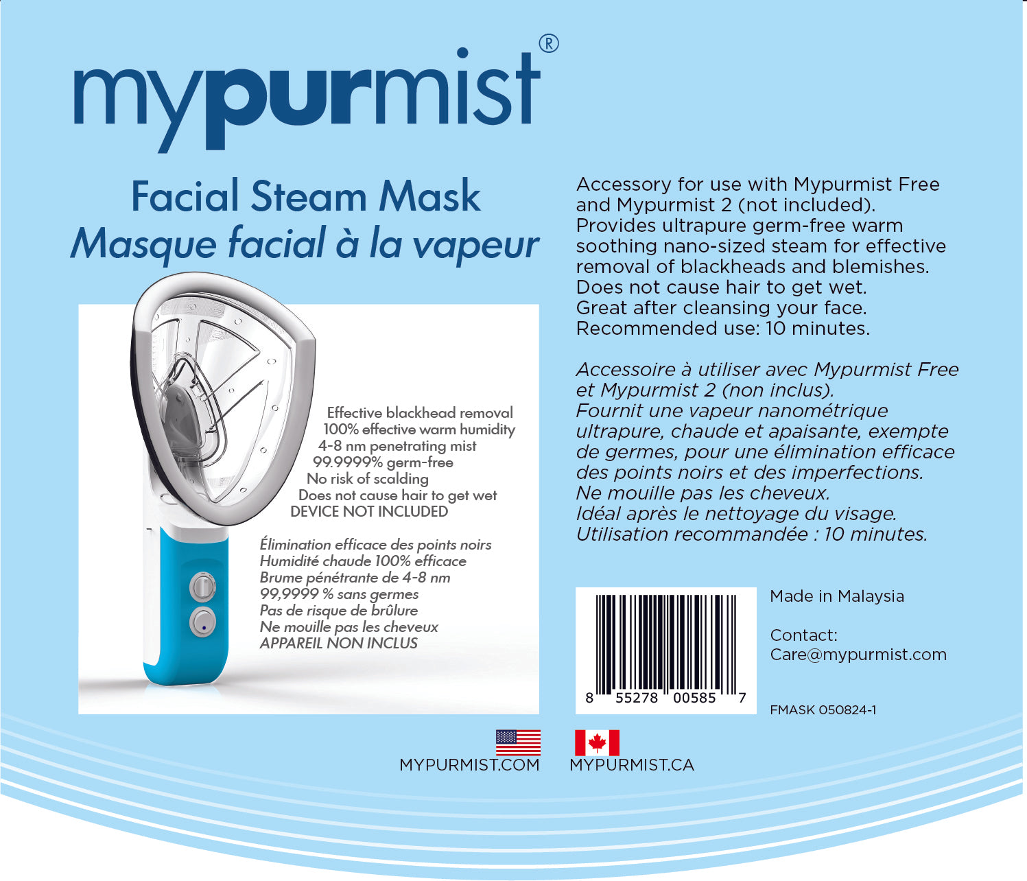 NEW! Mypurmist Facial Steam Mask - Ultrapure Accessory