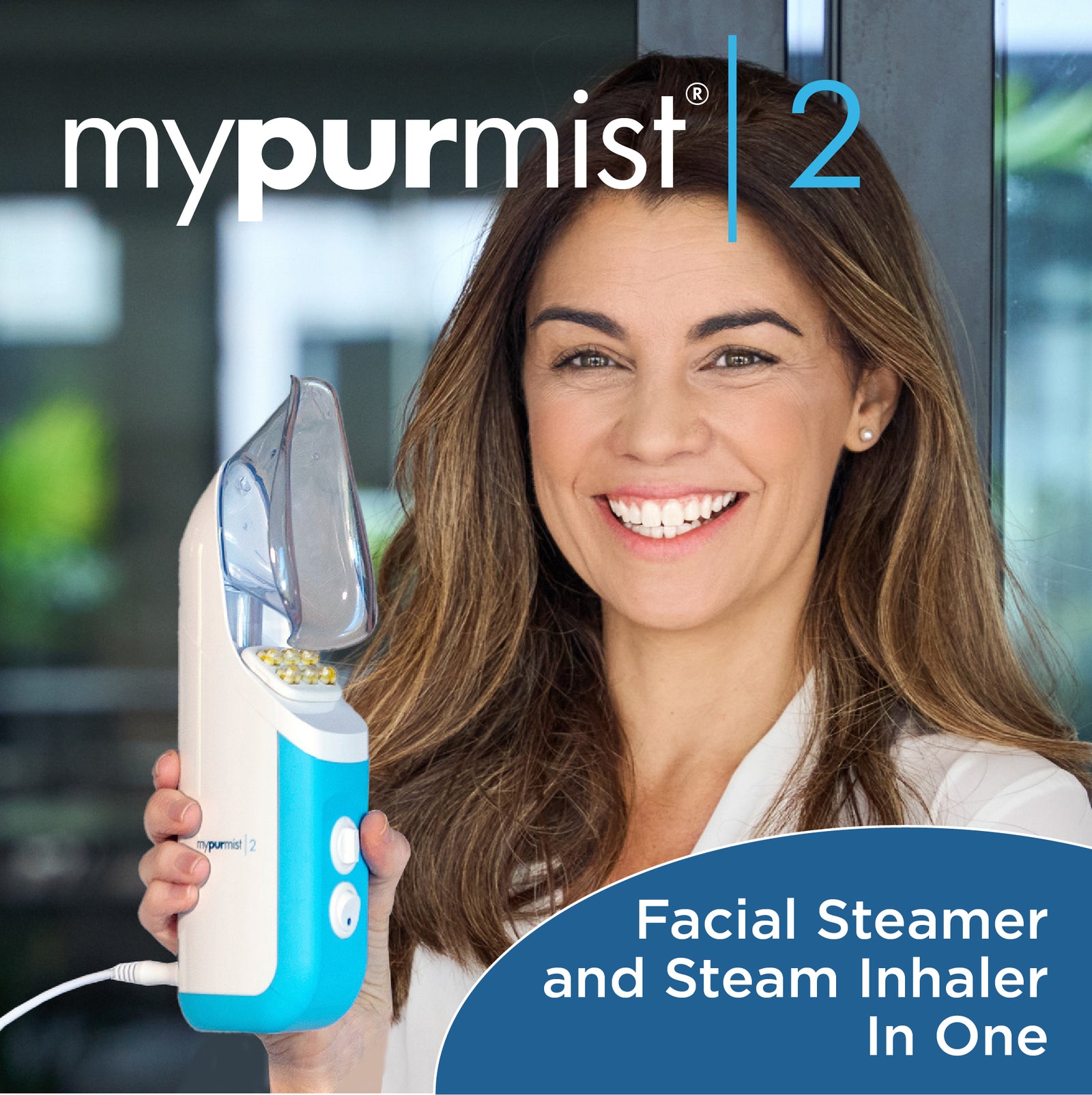 NEW! Mypurmist 2 Handheld Ultrapure Facial Steamer and Steam Inhaler COMBO (plug-in)