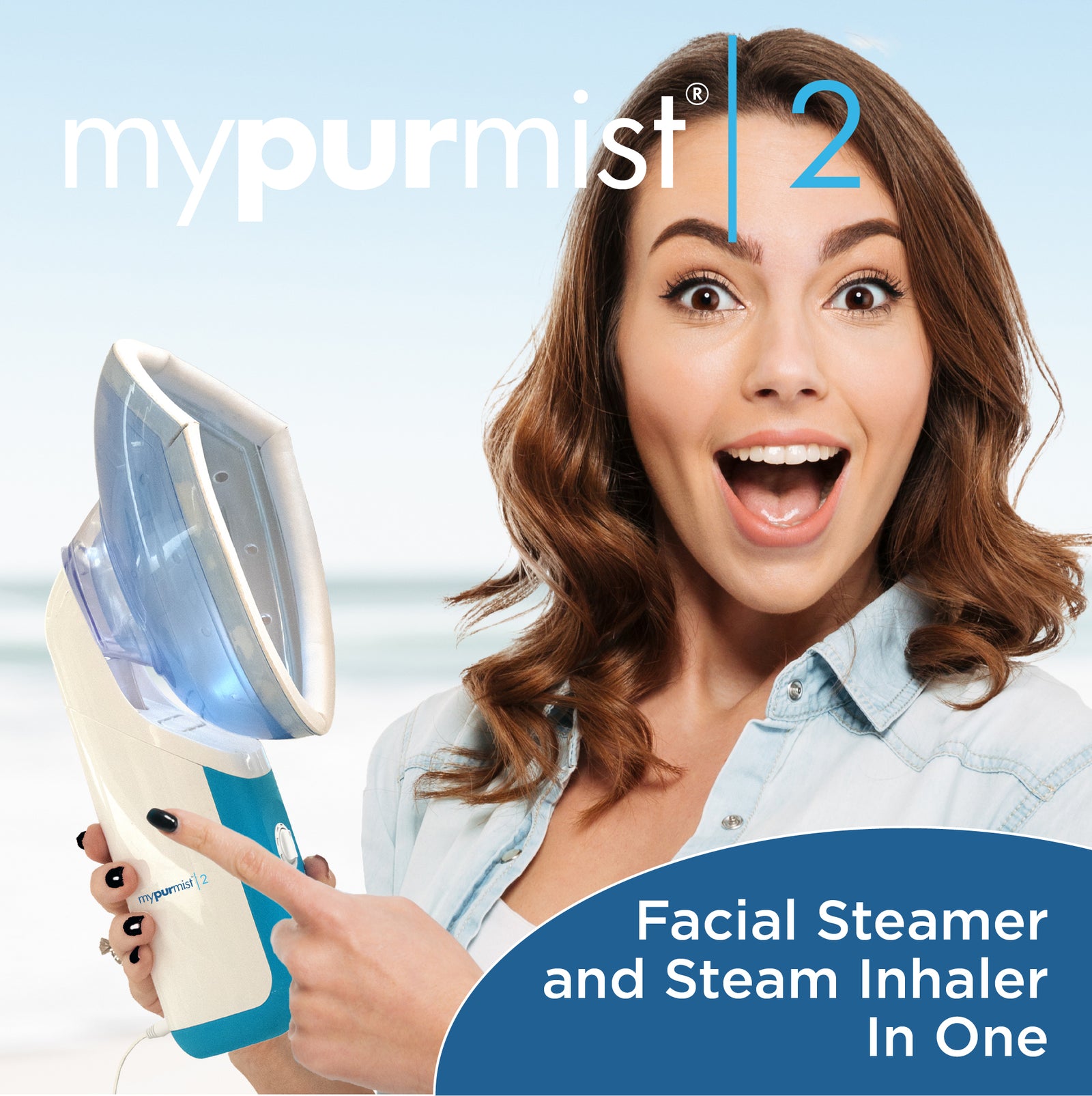 Mypurmist® 2 Ultrapure Handheld Steam Inhaler® PLUS Handsfree Strap