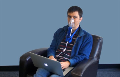 MyPurMist Handheld/Plug-in Handsfree Accessory in use